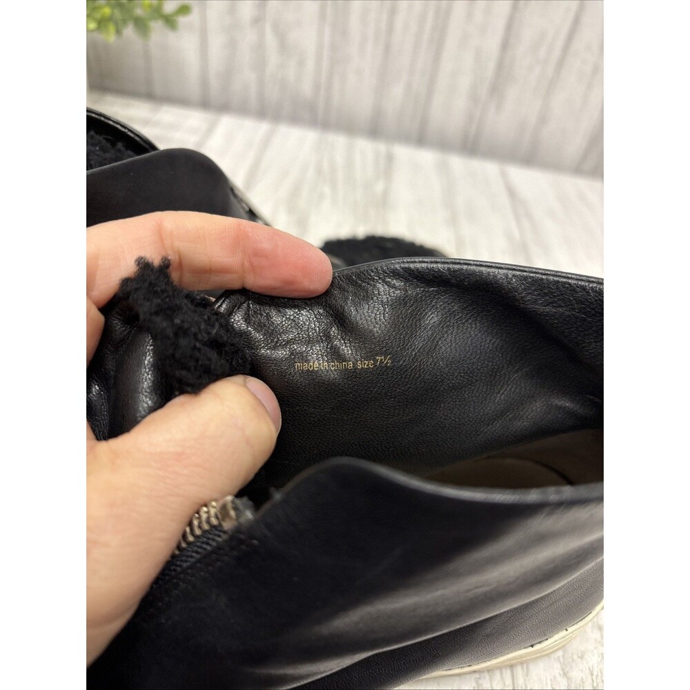Womens Size 7.5 Loeffler Randall Black Leather High Tops - Picture 6 of 7